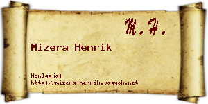 Mizera Henrik névjegykártya